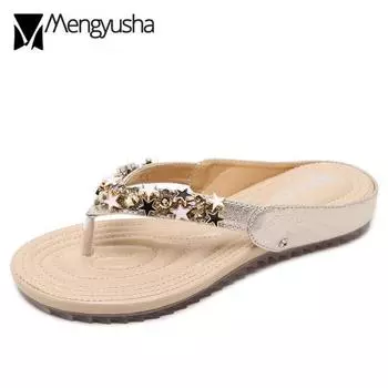 gold/silver crystal bling beach flipflop women summer rhinestone floral sandal designer beach slippers women gladiator sandalias 5 чёрный