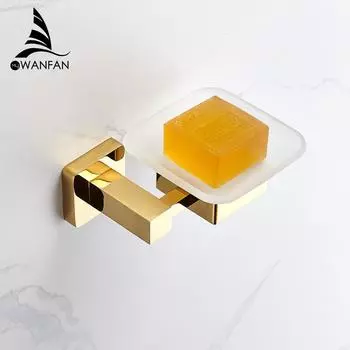 Gold Soap Dishes Euro style Solid Brass Soap Holder Chrome Soap Dish For Bathroom Home Decoration Bathroom Accessories 7505