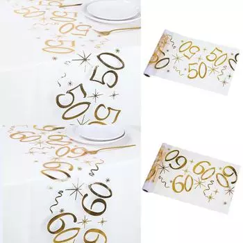 Золотая дорожка для стола на 50-й 60-й день рождения, декор для вечеринки, Золотая дорожка для стола, сетка из золотой фольги, золото, серебро, блестки, тонкий рулон, декор для стола