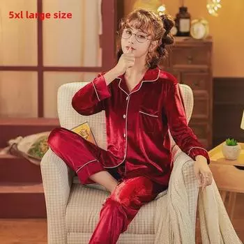 Gold Velvet Unisex Pajama Set: Loose, Warm Solid Color Cardigans for Couples - Perfect for Autumn and Winter M