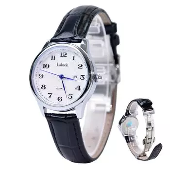 Gold Waterproof Popular Thin Sparkling Cute Japanese Quartz Lightweight Tungsten Present Band White Women s (Black + Dial)