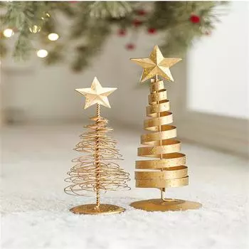 Gold Window Gift Christmas Small Christmas Ornaments Tree One Size