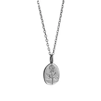 Gold Women Necklace Silver Sweater Chain Oval Pendent French Style Necklace Daily Life