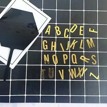Golden 26 Letter Acrylic Diy Birthday Cake Decoration English Letter Wedding Party Supplies золотистый