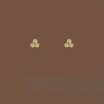 Golden Bean Earrings Women s Simple and Small Daily Commuting Round Bead Bean Earrings