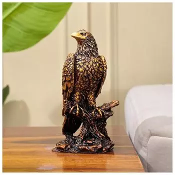 Golden Eagle Showpiece Beautiful Bird Statue Feng Shui Bird Figurine Sculptures Handmade Decorative Showpiece for Home Decor Pooja Room Gifting