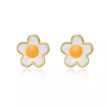 Golden Flower Earrings for Women s Temperament Sweet New Year New Trendy Earrings for Ear Piercing Niche