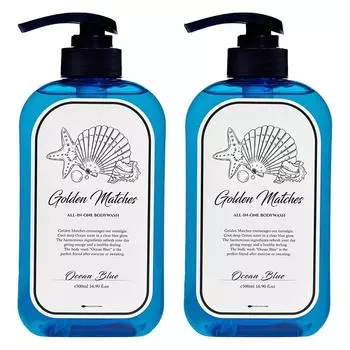 Golden Matches Men s All-in-One Shampoo and Body Wash Aqua Scent 500ML, 2 ea.