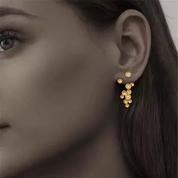 Golden Metal Earrings Silver Ear Drop Stars Dangle Earrings Women серебряный