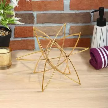 Golden Metal Starburst 15CM Antique Handmade Sculpture Table Artifacts Showpiece Items for Home Decor Living Room