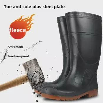 Golden Oak Steel Toe & Sole Construction Boots - Puncture-Resistant, Anti-Smash, Water-Resistant with Cotton Lining 40