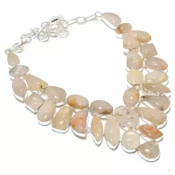 Golden Rutile Handmade 925 Sterling Silver Jewelry Necklace 18 i2k04