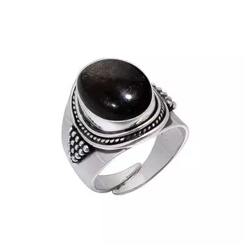 Golden Sheen Obsidian - Mexico 925 Sterling Silver Ring V5616, Brown Ring, Oval Ring, Valentin s Day Gift, Gift For Her, Birthday Gift, Handmade Jewel