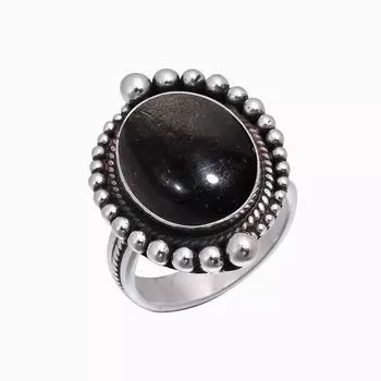 Golden Sheen Obsidian - Mexico 925 Sterling Silver Ring V4936, Brown Ring, Oval Ring, Valentin s Day Gift, Gift For Her, Birthday Gift, Handmade Jewel