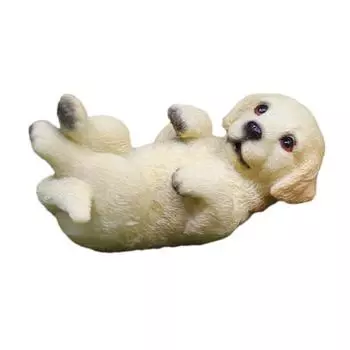 Golden Simulated Cute Retriever Model Resin Handicrafts For Office Desk Decor