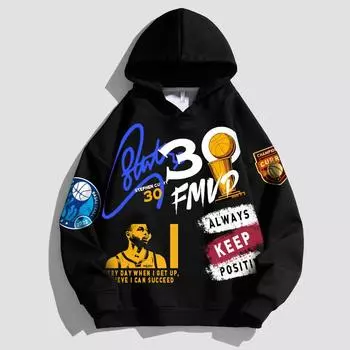 Golden State Hoodie Autumn Brushed Sweater Curry Basketball Pullover 3D HD Print Street Casual Men Jacket Women Coat S