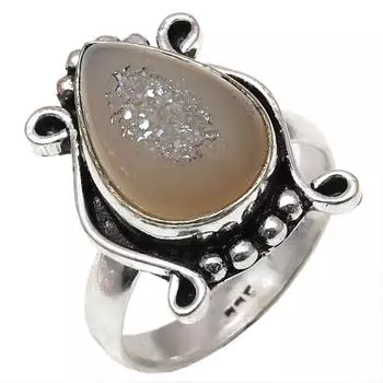 Golden Window Sunshine Drusy Gemstone Handmade Silver 8