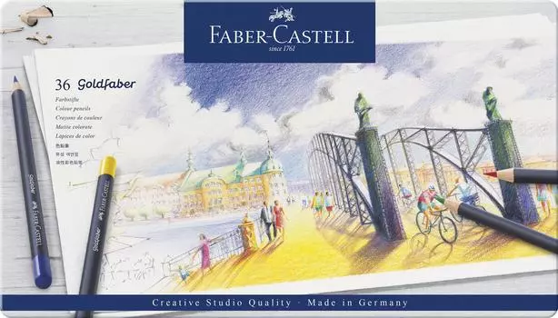 Набор цветных карандашей Goldfaber 36 цветов банка 114736 Faber-Castell
