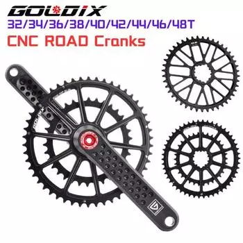 GOLDIX CNC шатуны для дорожного велосипеда, велосипедные шатуны BB68, гравийная шатунная 165/170/172,5/175 мм, звездочка, корона, GXP, углеродное волокно CNC GXP 32T