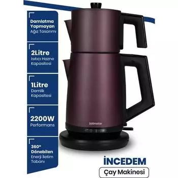 GoldMaster ncedem Стальной чайник и чайник без капель матового фиолетового цвета IN6306MA