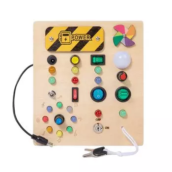 GOLDMEET образовательная игрушка бизи-доска для раннего развития пальцевая обучающая светодиодная доска виджет игра воображение малыш ребенок 1 год 2 года 3