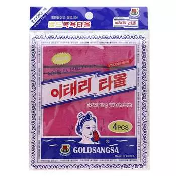 Goldsangsa, отшелушивающее полотенце, красное, 4 упаковки
