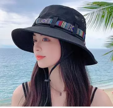 Golexury Western Cowboy Hat Женская летняя большая полосатая рыболовная шляпа с козырьком от солнца для отдыха на море, туризма, походов, бохо, солнцезащитная шляпа