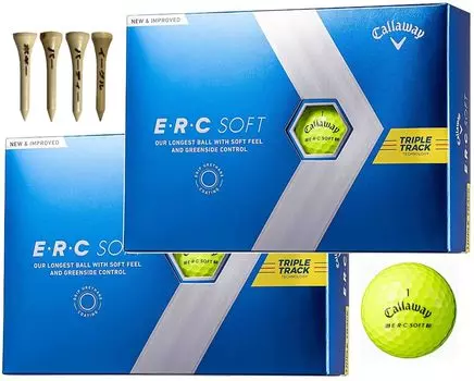 Golf Ball ERC SOFT 2023 Model Triple Track 2 Dozen with Bonus (2 Dozen_Yellow)