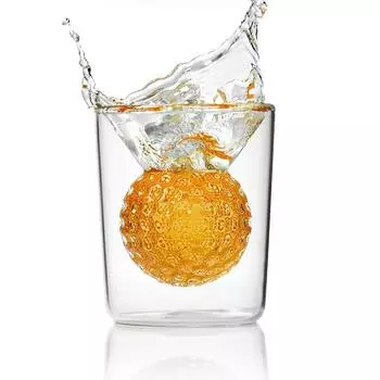 Golf Ball Shot Glasses Funny Handmade Golf Birthday Gifts - 2oz Double Walled with 3D Shape Golf Ball Inside for Tequila 50ML