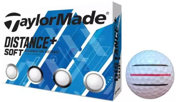 Golf Ball SOFT with Distance Plus Soft Lines 1 [Hapiraki_Golf Line] DISTANCE+ (White Dozen_3 Lines)