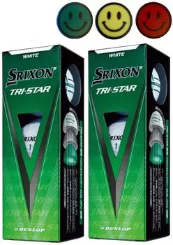 Golf Ball TRI STAR 2024 Model 2 Sleeves with 3 Ball Marks (2 Sleeves_White)