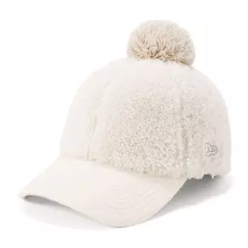 Golf Cap Long Visor Mink Fleece Boa Ivory FREE GFW 930LV MINK FLEECE POM IVO [New Era] Women s