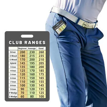 Golf Club Range Chart Card,Range Estimation Cheat Sheet,Sturdy,Yardage Book Distance Card for Men