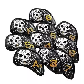 Golf Covers Iron PU Club Leather Gift Waterproof Protector 10Pcs Golfer Head