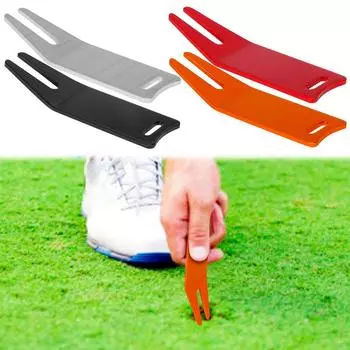 Golf Divot Repair Tool Golf Green Divot Fork Outdoor Pitch Cleaner Golf Divot Fork Prongs for Green Pitch Lawn Maintaining красный