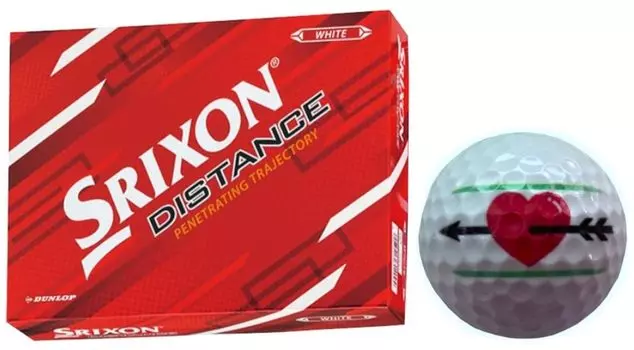 Golf Dunlop Golf Ball SRIXON DISTANCE 2022 Model with Line Dozen White [Hapiraki Line] (1 Heart)