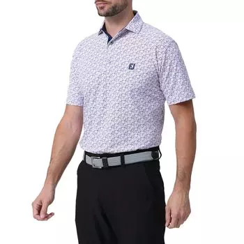 Golf Golf Course Print Short Sleeve Shirt White [Footjoy] Men s