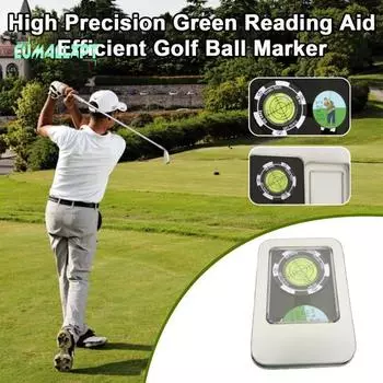 Golf Green Reader с зажимом для шляпы — высокоточный, компактный размер, портативный пузырьковый уровень, помощник для чтения на поле для гольфа белый