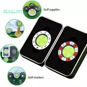 Golf Green Reader с железной коробкой - магнитный шариковый маркер, высокоточный уровень, пузырьковый инструмент, аксессуары для тренировок A