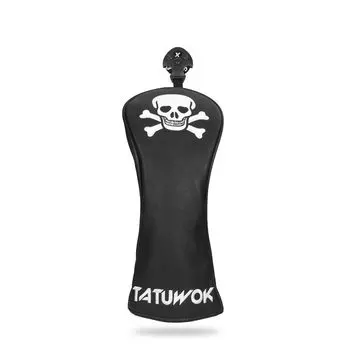 Golf Head Cover Driver Cover for 440cc 460cc Wood Cover Utility UT Cover Waterproof Specification with Skeleton Logo Wood (For Black)