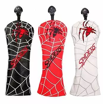 Golf head cover driver cover wood FW cover utility UT cover with conversion tag spiders single item wood FW (for black)