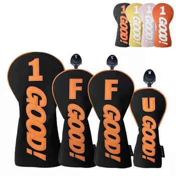 Golf Head Cover for Driver 440cc 460cc Cover Wood Cover Utility UT Cover Waterproof Good 4 Piece Set FW x (Yellow (DR, 2, UT))