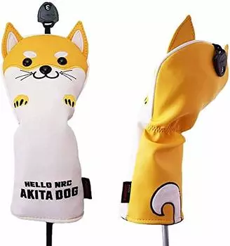 Golf Head Cover for Wood FW Driver 440cc 460cc DR Utility UT Waterproof Akita Inu Single Item (Utility Beige)