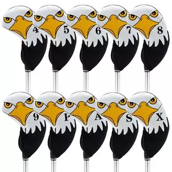 Golf Head Cover Iron Cover for Irons Made of Neoprene Stretchable Numbered 10 Piece Set X Eagle 4-9 P, A, S,