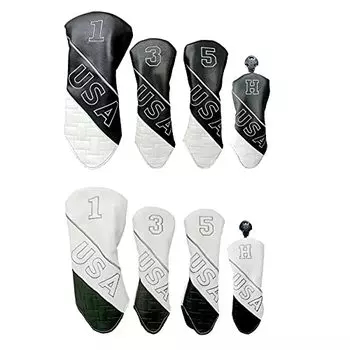 Golf head driver wood utility UT H cover, cover, cover, cover, cover, 4-piece set, No. 1, No. 3, No. 5, No. (Black, No. 1, 3, 5, H, 4-piece set)