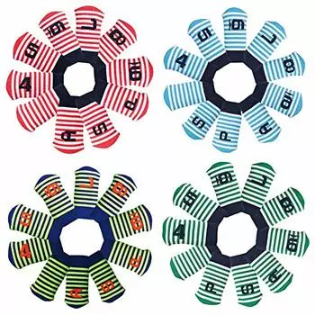 Golf Iron Head Cover Set of 10 Striped Pattern Iron Head Cover Count x (Red White)