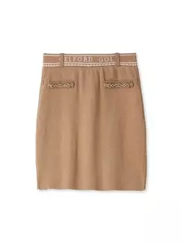 GOLF Knit Pleated Skirt with Bit CWNS234034 CML [Selford] Women s