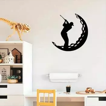 Golf Metal Wall Art – Stylish Golf Ball Design, Elegant Iron Art Silhouette, Perfect for Golf Decor, Wall Decoration & Artwork чёрный