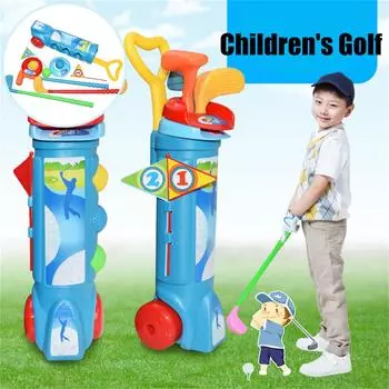 Golf Pro Set Игрушка для детей Ясельного возраста Гольф-клубы Флаги Тренировочные мячи Спортивные мячи в помещении One Size синий