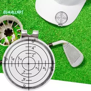 Считыватель лунок для гольфа с зажимом для шляпы — высокоточный, компактный, портативный пузырьковый уровень для определения лунок зелёный